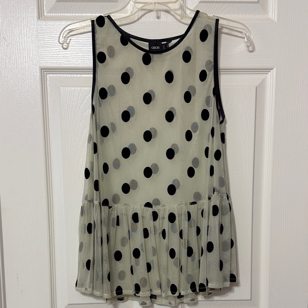 ASOS Sheer Peplum Sleeveless Top